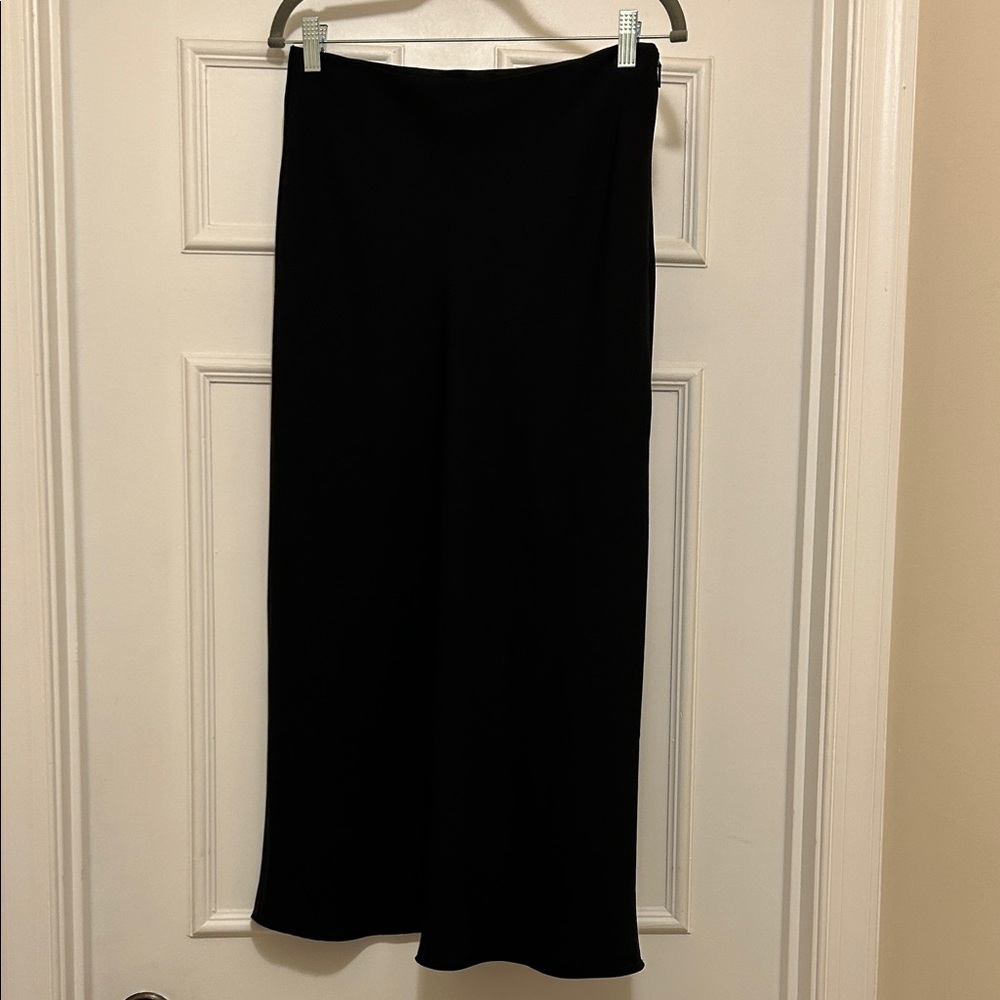 Black Midi Slip Skirt